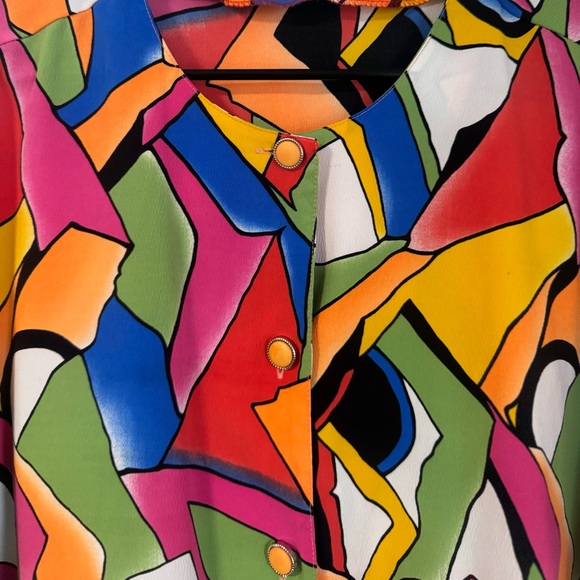 VINTAGE COLOUR BLOCK TOP - Picture 2 of 4